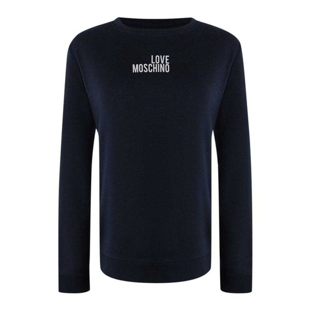 Love Moschino Womens/Ladies Small Logo Long-Sleeved T-Shirt / Navy/White